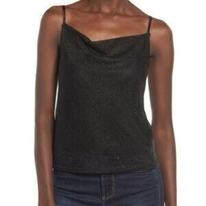 NWT Madison & Berkeley Black Drape Neck Top, Size S
